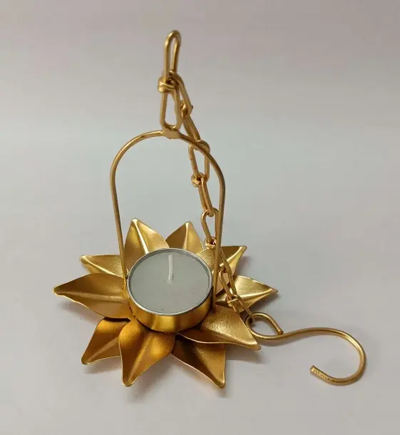 Golden Metal Hanging Diya — Handcrafted Export Product by NXTGENEXPORTS, Moradabad